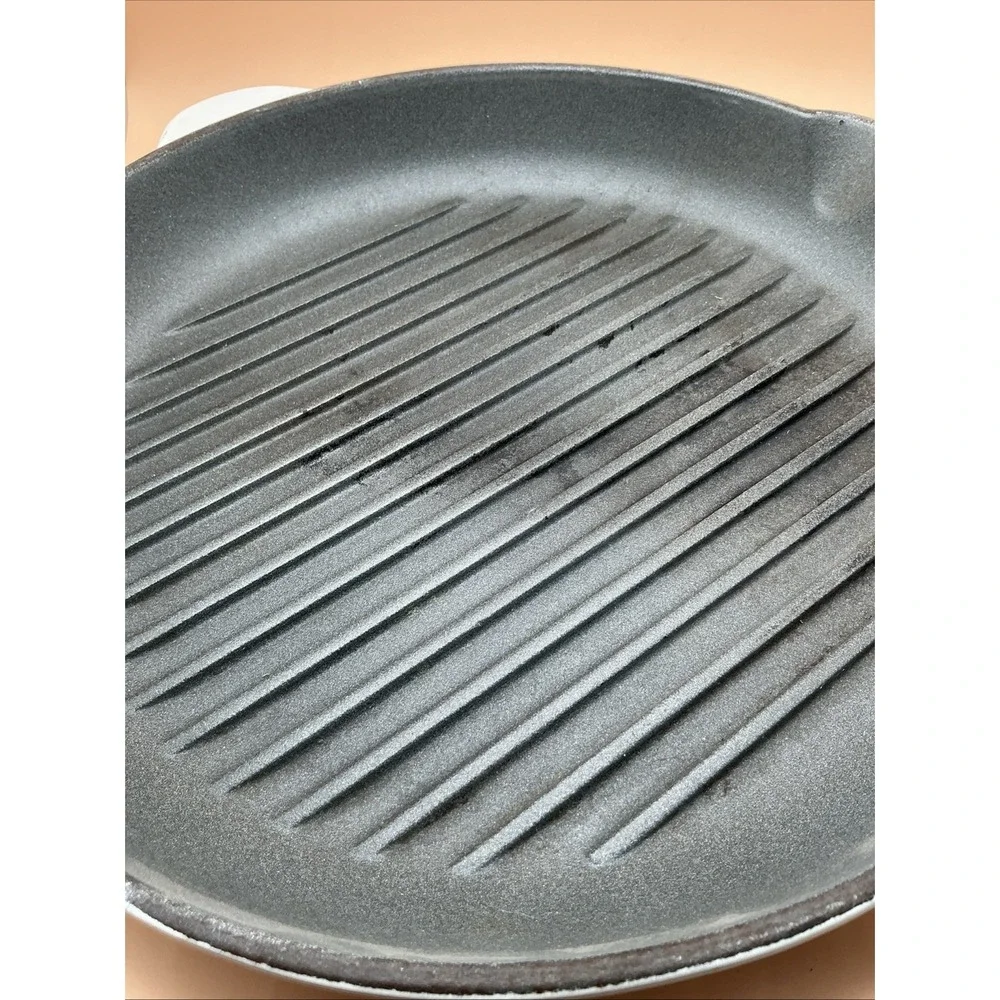 Vtg Le Creuset 30 Cast Iron Round Grill Pan Skillet 12